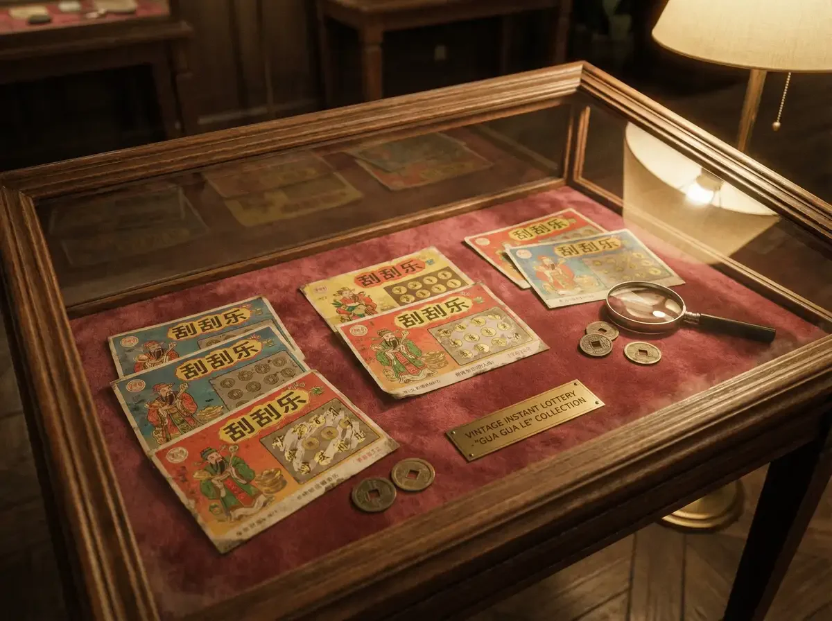 一张正在被刮开的刮刮乐彩票